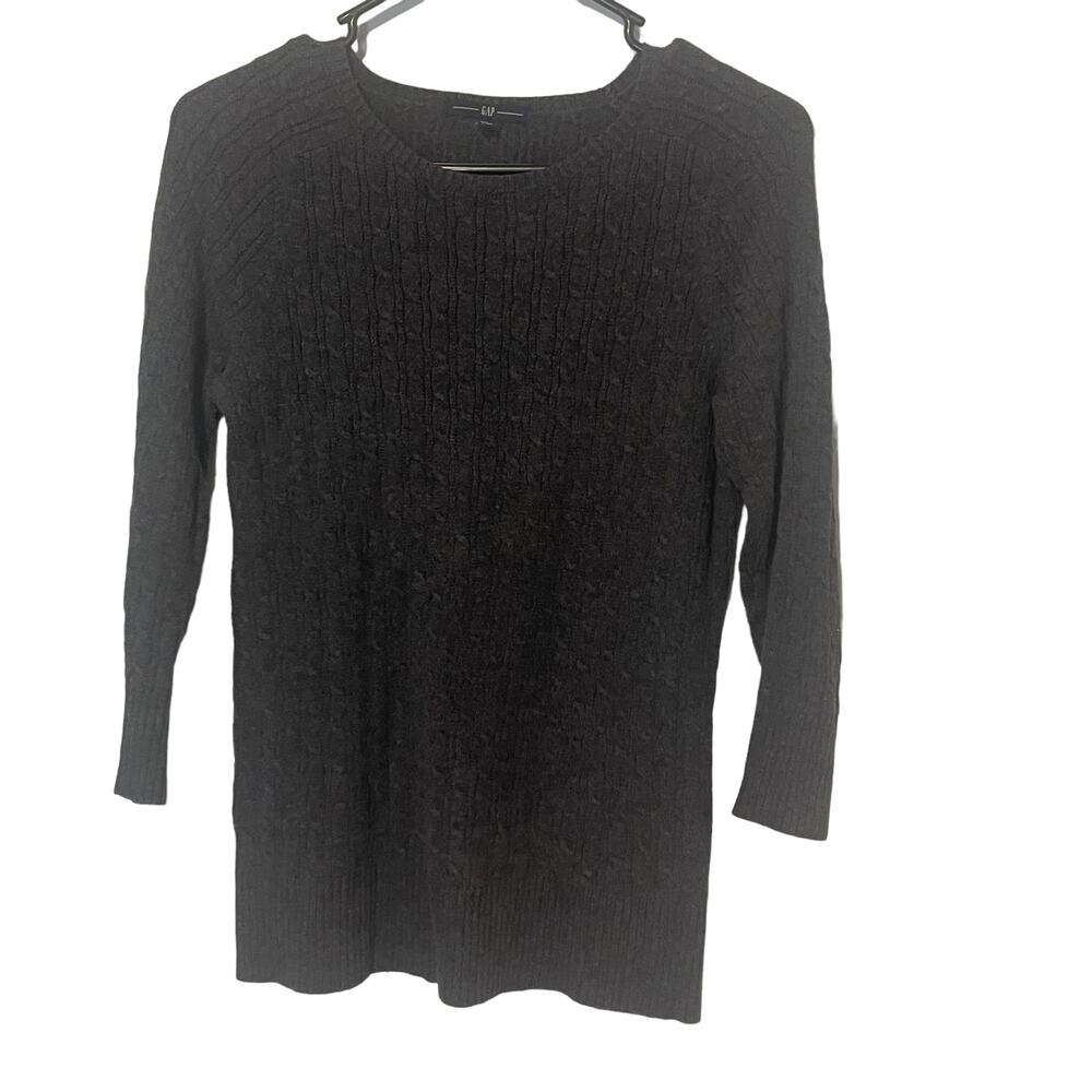 Gap Women's Size Small‎ Grey Fisherman Knit Cotton Sweater
